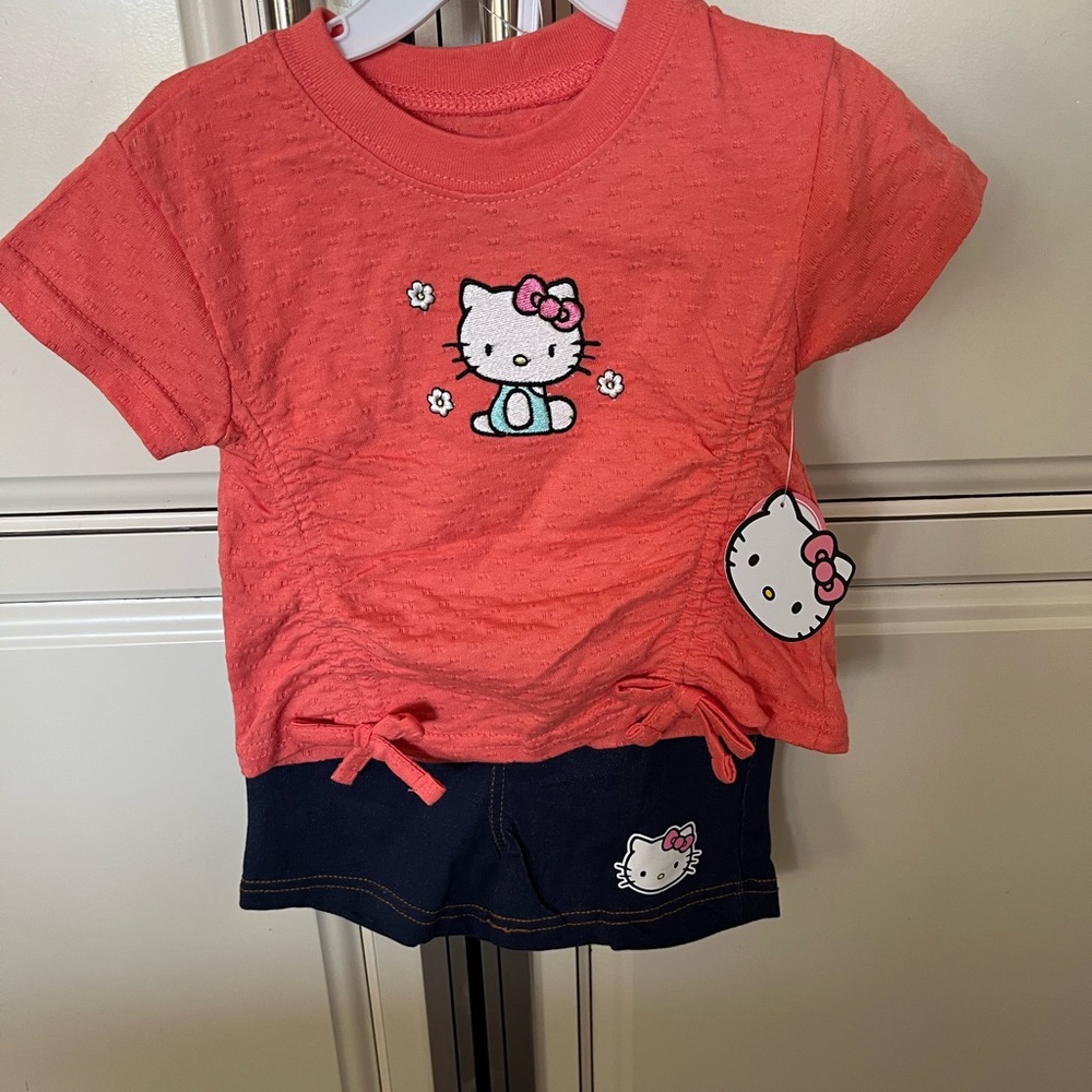 Hello Kitty Peach Matching Shorts Set